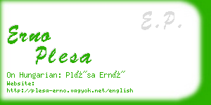 erno plesa business card